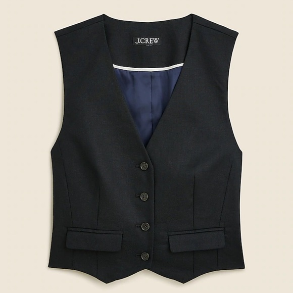 J.Crew black stretch linen vest. Size 2. NWT. - Picture 6 of 6